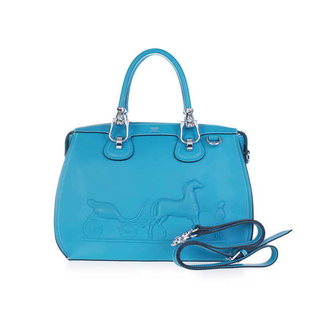 0322 2012 Hermes nuova Borsa media in pelle a tracolla 0322 metﾨﾤ blu